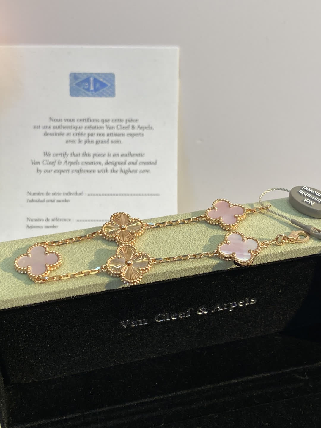 Van Cleef & Arpels Alhambra Pink Gold and Silver Bracelet